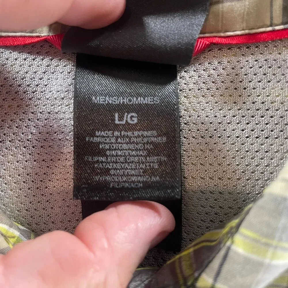 The North Face Shirt‎ Mens Large Plaid Short Sleeve Button Up Casual Adult Nylon